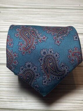 Leonardo Strelli Tie Rack 100% Silk Neck Tie Paisley Multi color Made in Italy